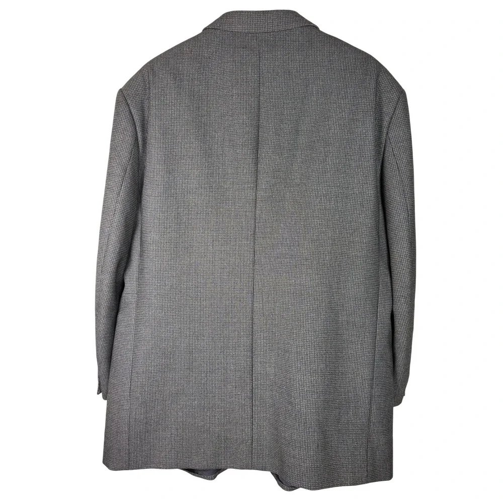 Pronto Uomo Blazer Mens 50 Regular Gray Blue 100% Wool Micro-Check Sport Coat